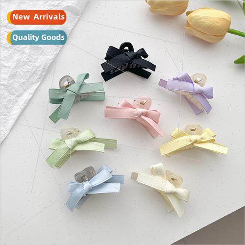 Small bow grab clip sweet girl candy-coloured side bangs cli