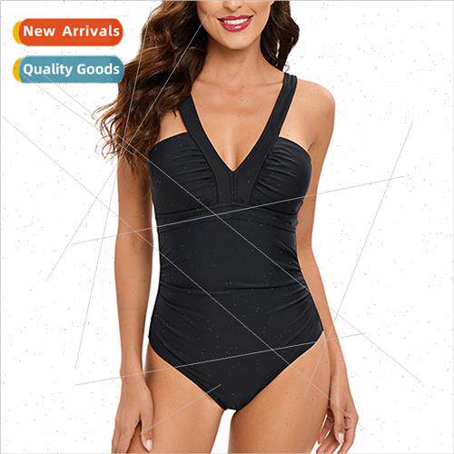 2023 Womens New Deep V Halter One-piece Europe Swimsu Swimwe