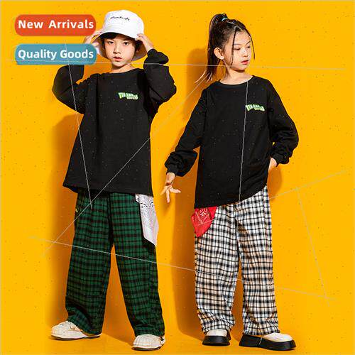 Children hiphop set dance su boys loose long-sleeved sweater