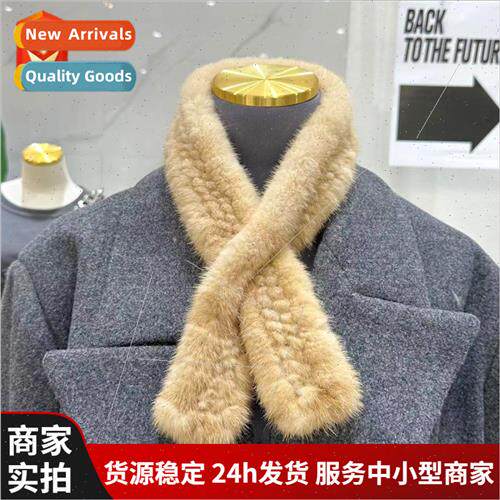 Korea ins ultra-beautiful woven mink scarf female winter war