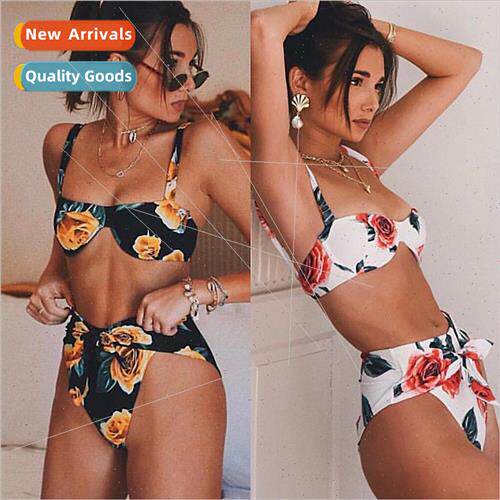 New Printed Bikini Sexy Printed Steel Brace Hard Wrap Swimsu