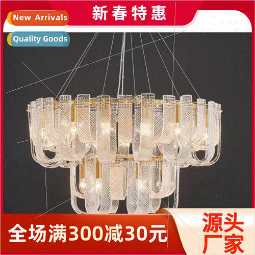 New full copper post-modern light luxury glass chandelier at