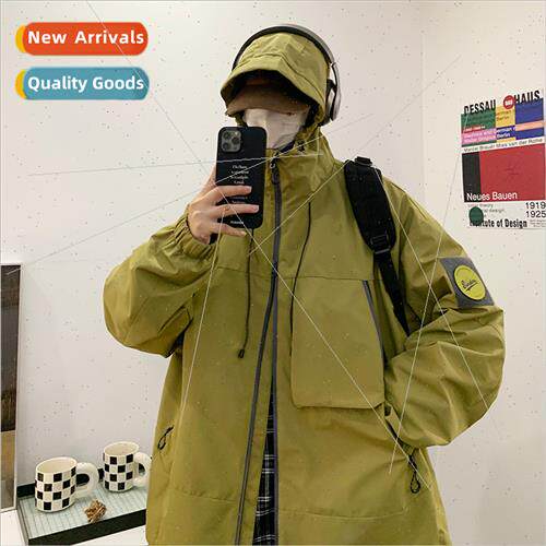 Autumn winter hooded work men punching jacket loose hundred