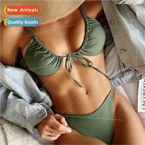 2023 New Europe Multicolor Pleated Tie Sexy Bikini Spl Swims