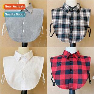 large plaid size Fake shirt men fall whe collar