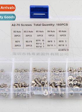 160pcs M2-M5 wh nuts Stainless steel 304 cross pan head wh f