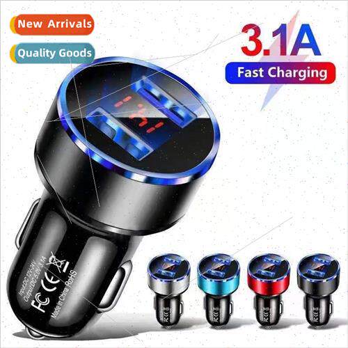 15W 2USB display digal display car charger one tow two car c