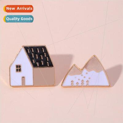 New French Romantic Cozy House Brooch Creative Badge Alloy O