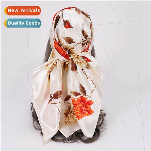 2023 Spring Autumn  simulation silk scarf female 90*90CM squ