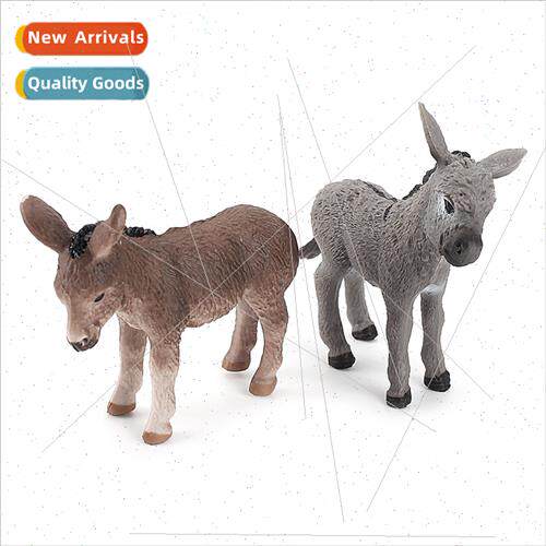 Mini solid animal donkey model children early education cogn