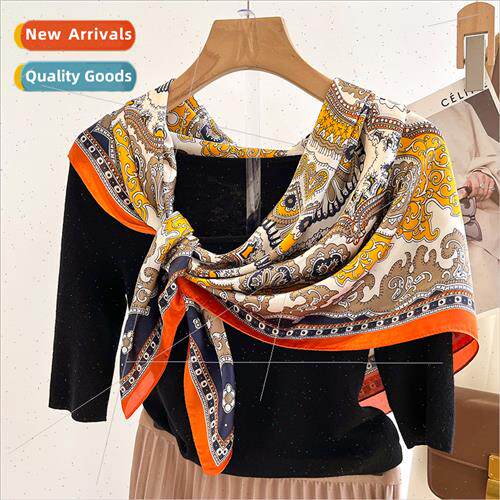 2023 new silk scarf female spring fall new fashion simulatio