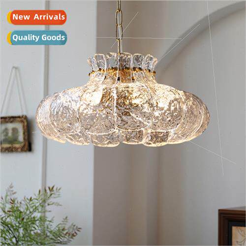 Italian Handmade Ice Fused Vintage Glass Chandelier modern B