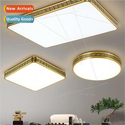 All copper new chinese ceiling light living room lamp rectan