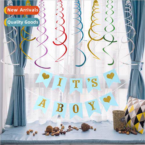 American children birthday flag hanging decorations colorful