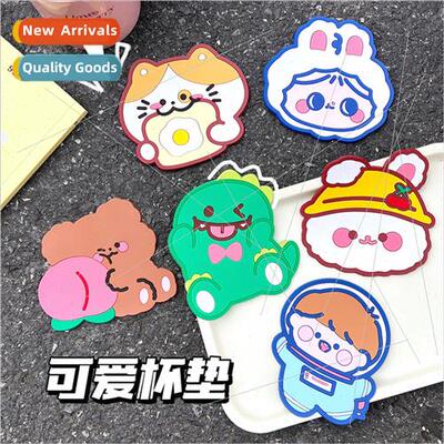 Cartoon creative heat  household silicone coaster cute tea t