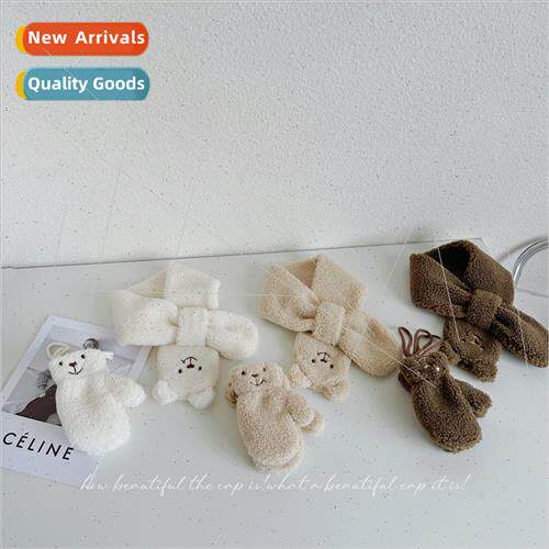 Children plush gloves fall winter cute imation lamb wool pad