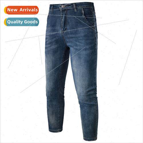2021 fall new men jeans fashion simple basic washed denim pa
