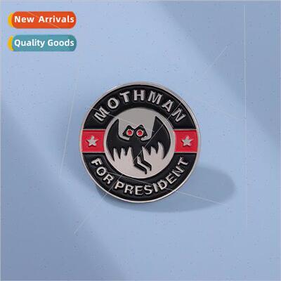 New round badge dark punk small bat pattern animal brooch ba