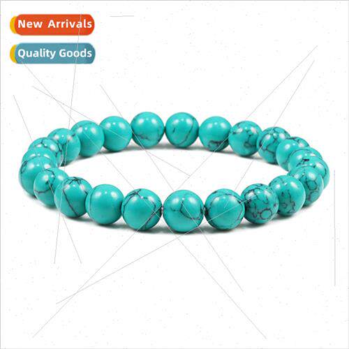 Turquoise Stch Beaded Bracelet Red Turquoise 8mm Bead String