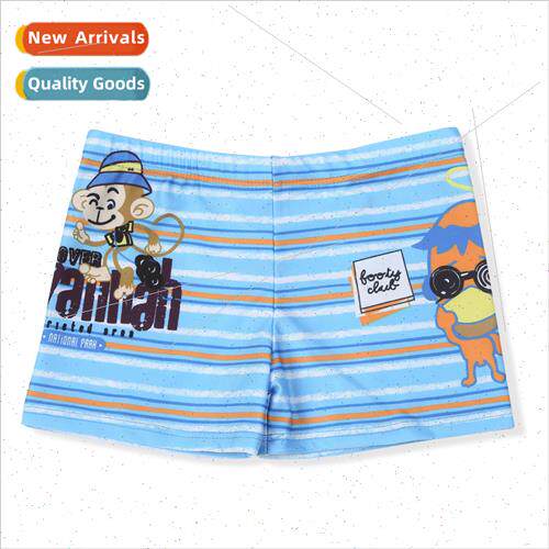 Boys swim trunks cartoon cute flat corner spa polyester quic