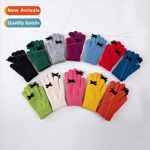 Autumn winter spl-finger gloves female Japan sweet cute wool