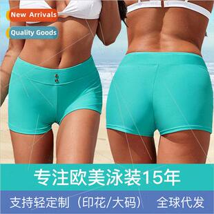 skinny swim summer solid new 2023 color women Europe trunks