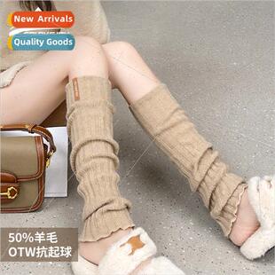 womens wool Korea winter calf socks padded New knted