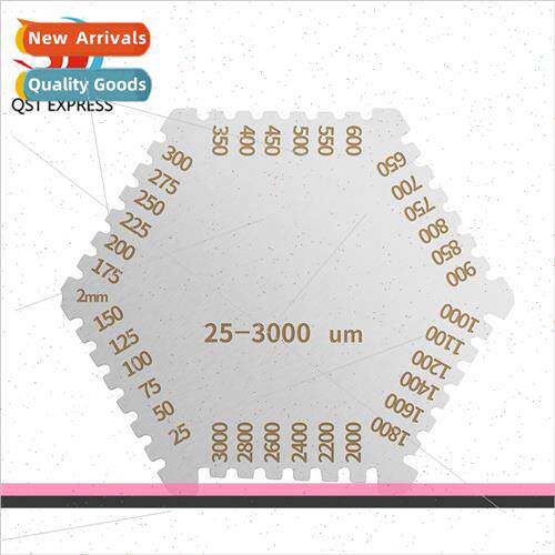 Stainless Steel Hexagonal Wet Film Comb Paint Wet Film Thick
