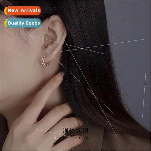 S925 silver Korea chain earrings tide simple hollow geometri