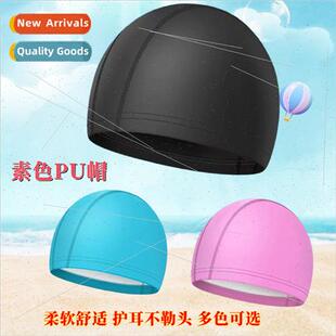 Men and Swimming Com Color Cap Solid Adult Women