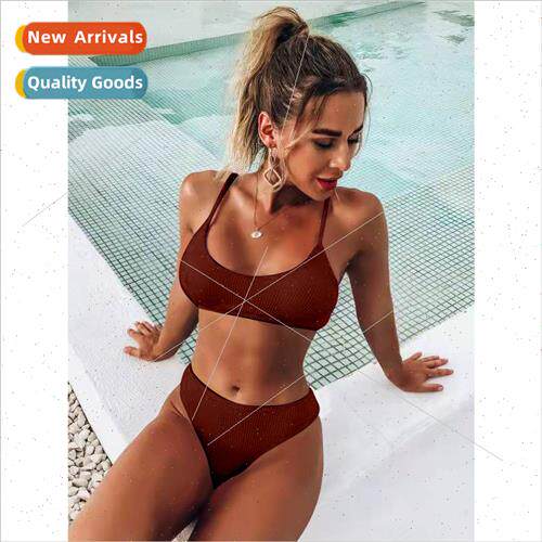 2022 new wave pattern ladies sexy spl triangle halter bikini