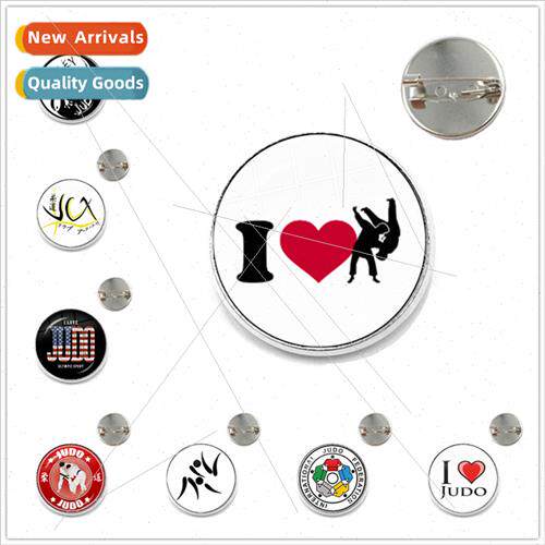 Fashion Sports Badge Pin Alloy Time Gemstone Pin Karate Badg