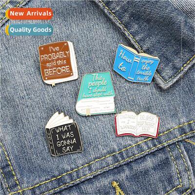 Student Cartoon Book Pins Alloy Enamel Baked Lacquer Denim C
