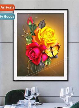 2023 new diamond painting work simple living room rose appli