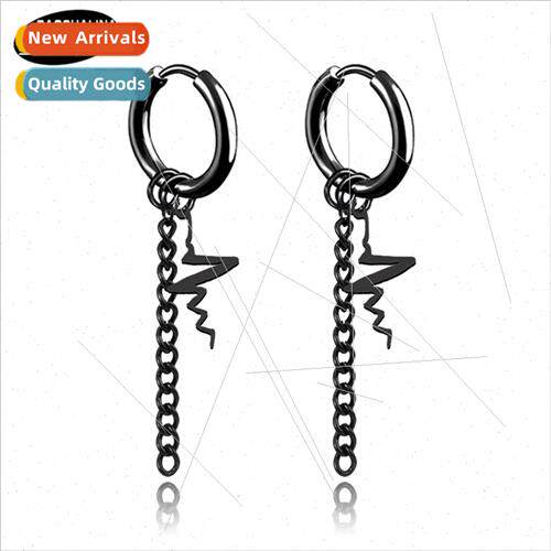Electrocardiogram Earrings Tanium Steel Earring Whout Ear Ho