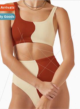 Clothing 2023 Europe New Clashing Color Swimwear Design High