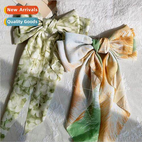 Small fresh Mori bow ribbon hair clips female French elegant