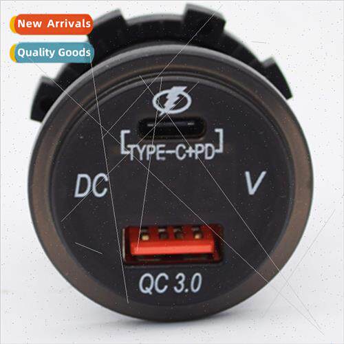 Car Modification QC3.0USB Fast Charger+TYPE-C wh Voltmeter D