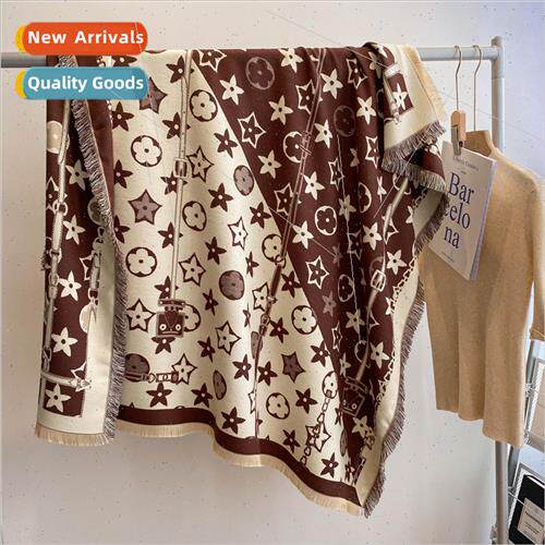 Autumn winter new pentagram tassel large square scarf female