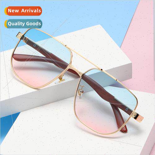 8063 retro square box imation wood grain sunglasses 2024 new