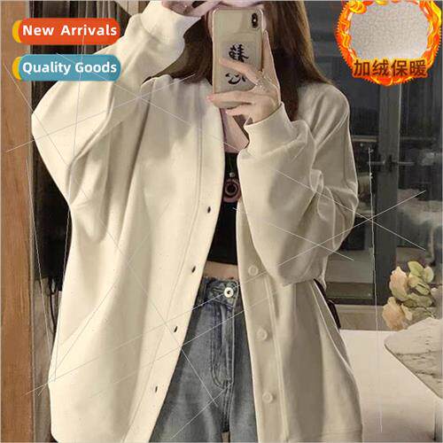 Padded ins super-hot cardigan loose jacket women 2023 new wi