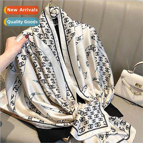 2023 new fashion summer sunscreen beach towel female silk sc
