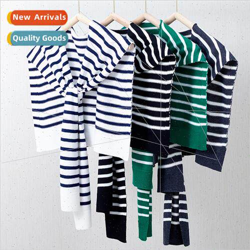 Striped knted small shawl spring fall new female cross outwe