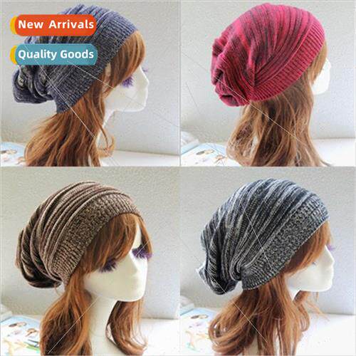 Two Color ThousLayer Pleated Hat Warm Pullover Stacked Hat S