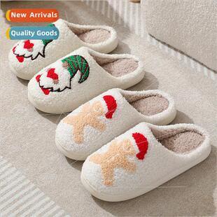 New Christmas deer gingerbread man Christmas slippers winter