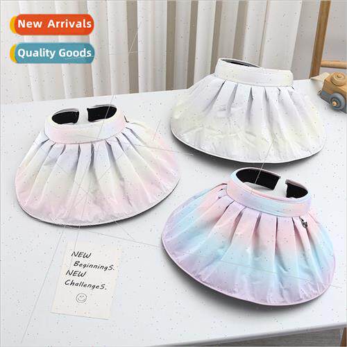 Spring summer  children black rubber sunshade hollow top hat