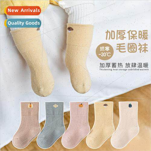 Newborn baby socks fall and winter thickened warm cotton ter