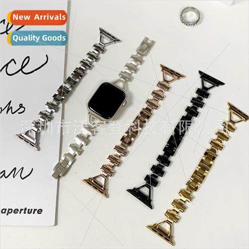适用apple watch fine cross stainless steel metal strap apple