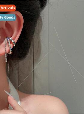 Europe diamond tassel earrings whout ear holes ear bone clip