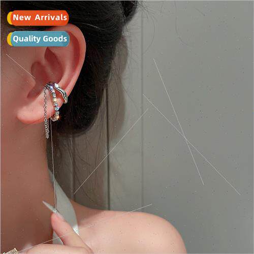 Europe diamond tassel earrings whout ear holes ear bone clip